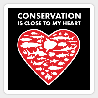 Fish Conservation Heart Magnet